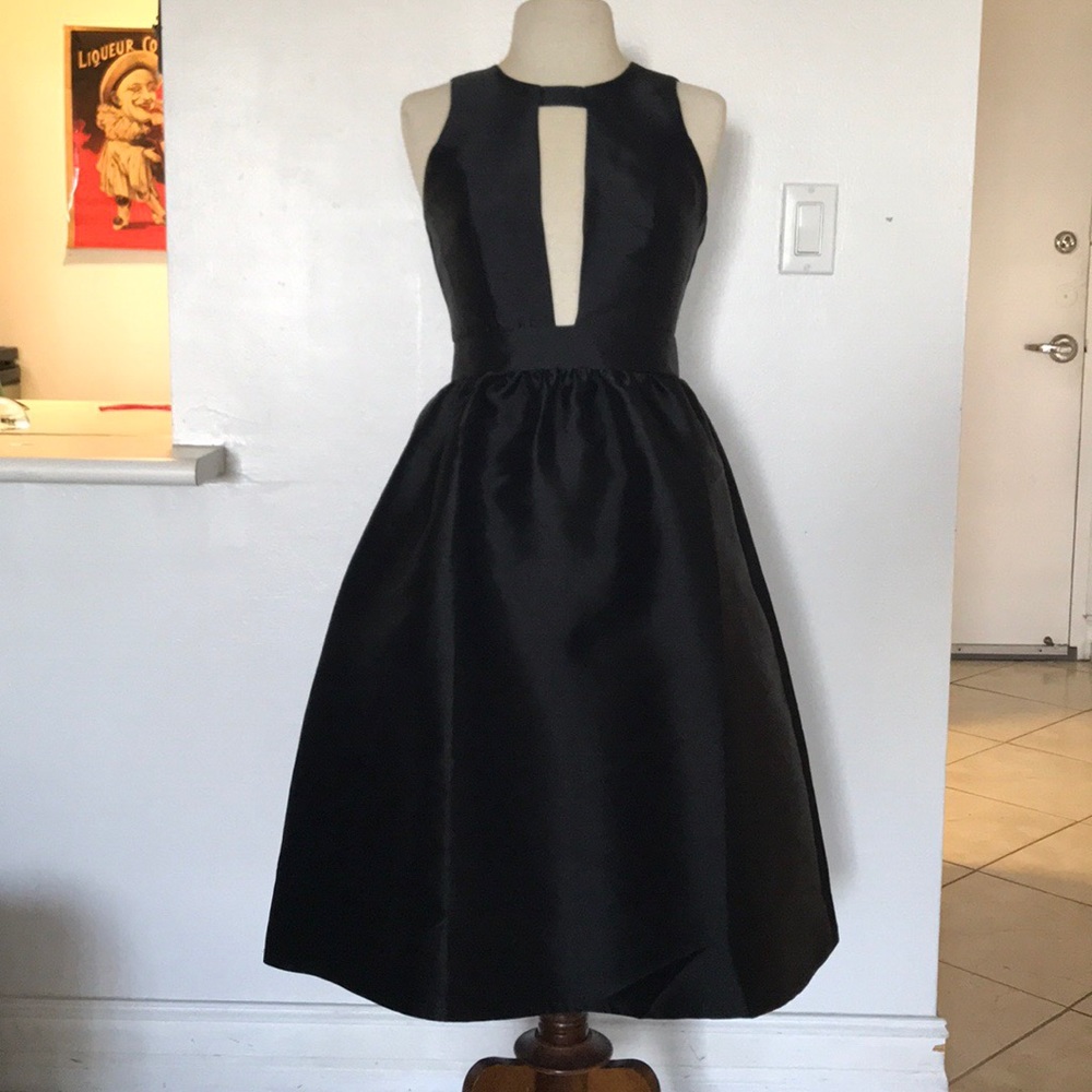 Black midi skater dress